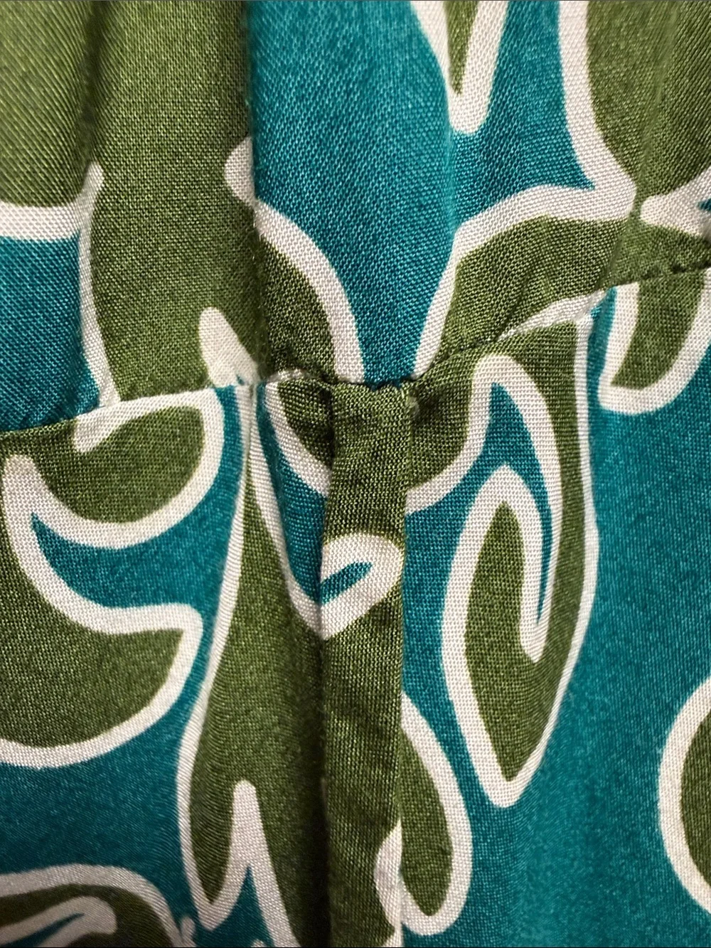 Manuhealii Olive Green & Teal Floral Mini Dress - Picture 4 of 5